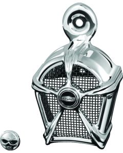 Chrome & Black Mesh Horn Cover - Kuryakyn Mach 2 7296