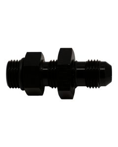 DeatschWerks 6AN O-Ring Male to 6AN Male Flare Bulkhead Include Nut - Anodized Matte Black - 6-02-0726-B