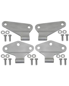 Kentrol 07-18 Jeep Wrangler JK Body Door Hinge Set 4 Pieces 2 Door Bare Grey - 40580