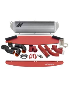 Mishimoto 2023+ Toyota GR Corolla Intercooler & Pipe Kit - Silver Cooler - Red Pipes - MMINT-GRC-23KSLRD