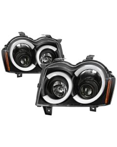 Spyder 05-07 Jeep Grand Cherokee - Light Bar Projector Headlights - Black - PRO-YD-JGC05V2-LB-BK - 5086129