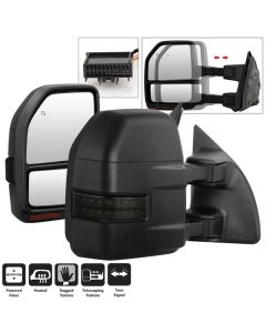 xTune 08-15 Ford F-250 SD Heated Adj LED Signal Power Mirror - Smk (MIR-FDSD08S-G4-PW-RSM-SET) - 9943126