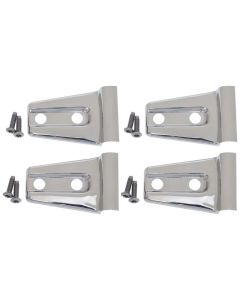 Kentrol 07-18 Jeep Wrangler JK Door Hinge Overlays 4 Pieces 2 Door - Polished Silver - 30020