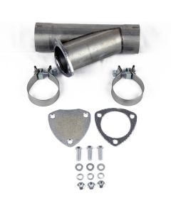 Granatelli 3.0in Aluminized Mild Steel Manual Exhaust Cutout w/Slip Fit/Band Clamp - 304530