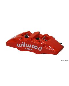 Wilwood Caliper-Forged Dynapro 6 5.25in Mount-Red-L/H 1.62/1.38in/1.38in Pistons .38in Disc - 120-13431-RD