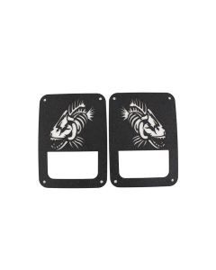 Fishbone Offroad 07-18 Jeep Wrangler JK - Black Textured Powdercoat Tail Light Covers - FB31043