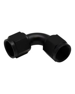 DeatschWerks 10AN Flare Female Swivel 90-Degree to 10AN Flare Female Swivel - Anodized Matte Black - 6-02-0217-B