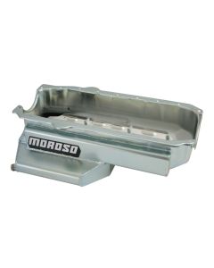 Moroso Pre-85 Chevrolet Small Block (w/Passenger Side Dipstick) Wet Sump 6qt 6.5in Steel Oil Pan - 21314