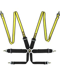OMP First 3/2 Racing Harness Black Yellow - DA0-0204-B02-178
