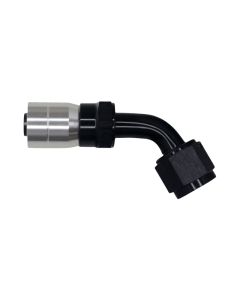 DeatschWerks 8 AN Female Flare Swivel 60-Degree Hose Crimping Style End CPE - Anodized Matte Black - 6-02-0822-C-B