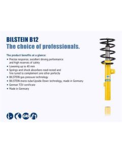 Bilstein B12 15-16 Audi A3 Quattro Premium Plus/Prestige L4 2.0L Front and Rear Suspension Kit - 46-258106