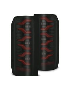 AlphaRex 87-96 Ford Bronco/F-150 Luxx-Series LED Tail Lights - Black Red - 658007