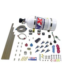 Nitrous Express V8AN Gasoline EFI Nitrous Kit (100-500HP) w/15lb Bottle - 80000EFI-15