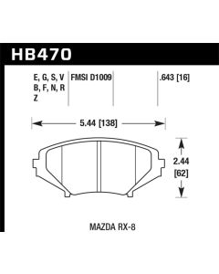 Hawk 05-11 Mazda RX-8 1.3L 40th Anniversary Edition Front ER-1 Brake Pads - HB470D.643