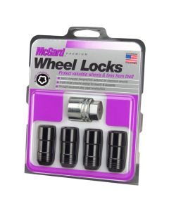 McGard Wheel Lock Nut Set - 4pk. (Cone Seat) M14X2.0 / 13/16 Hex / 2.25in. Length - Black - 24208