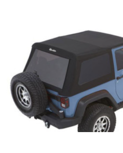 Bestop 07-18 Jeep Wrangler JK 2-Door Window Set (Premium Black Twill Fits Trektop 54922) - 58428-17