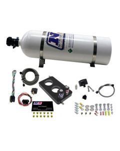 Nitrous Express 05-10 Ford Mustang 4.6L 3 Valve Nitrous Plate Kit (50-150HP) w/15lb Bottle - 20947-15