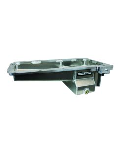 Moroso GM LS Swap (w/Spin-On Oil Filter Adapter) Road Race Baffled Wet Sump 7qt 6in Aluminum Oil Pan - 21159