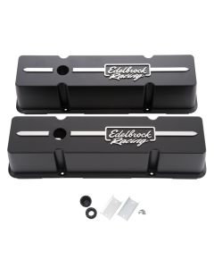 Edelbrock Valve Cover Racing Series Chevrolet 1959-1986 262-400 CI V8 Tall Black - 41643