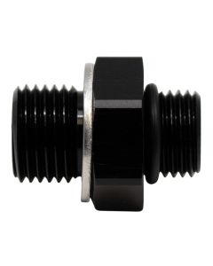DeatschWerks 6AN ORB Male to M16 X 1.5 Metric Male (Incl O-Ring and Washer) - Anodized Matte Black - 6-02-0604-B