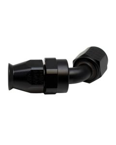 DeatschWerks 8 AN Female Flare Swivel 60-Degree Hose End PTFE - Anodized Matte Black - 6-02-0874-B
