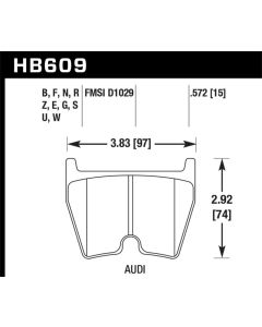 Hawk 08-14 Audi R8 4.2L Base Front ER-1 Brake Pads - HB609D.572