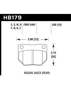 Hawk 89-93 Nissan 300ZX / 89-95 Skyline / 06-07 Subaru Impreza WRX Race HT-10 Rear Brake Pads - HB179S.630