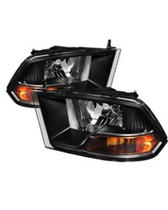 xTune Dodge Ram 1500 09-12 ( Non Quad Headlights ) Crystal Headlights Black HD-JH-DR09-AM-BK - 5042378