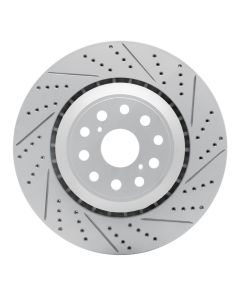 R1 07-23 Lexus Ls500 Right Front Drilled & Slotted Geo-Carbon Rotor - 830-75020D