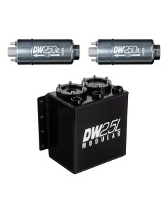 DeatschWerks 2.5L Modular Surge Tank (Incl. 2 DW250iL In-Line Fuel Pump) - 6-252-25ST