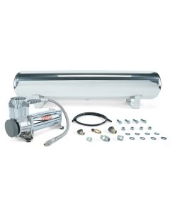 Air Lift 4 Gal. Polished Tank w/ Viair 444c Chrome Compressor (Incl. Fittings & Mounting Hardware) - 27802