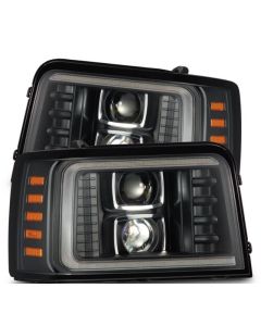 AlphaRex 92-96 Ford F-Series/Bronco PRO-Series Proj Headlight Blk w/Seq. Sig & DRL - 880266