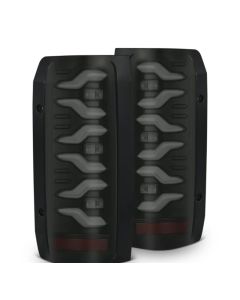 AlphaRex 87-96 Ford Bronco/F-150 Luxx-Series LED Tail Lights - Black - 658005