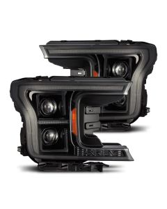 AlphaRex 18-20 Ford F150 PRO-Series Headlight Alpha Black w/ Seq Signal & DRL - 880253