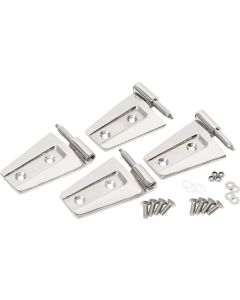 Kentrol 07-18 Jeep Wrangler JK Door Hinge Set 4 Pieces 2 Door - Polished Silver - 30575