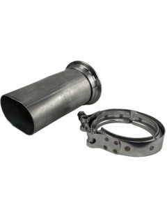 Granatelli 3in Round to 3in Oval Exhaust Pipe Adapter w/V-Band Connection - 313533