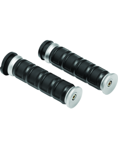 Kuryakyn Dillinger Silver Grips for Throttle-By-Wire