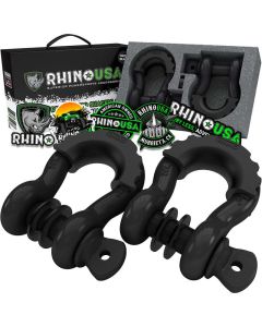 Rhino USA 3/4In D-Ring Shackle Set, Pack Of 2 (Black) - G-SHACK-2