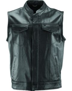 Kuryakyn Vandal Club Vest - Black Leather, Small