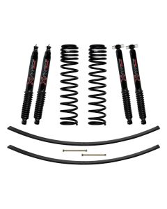 Skyjacker Jeep XJ 3in FR Dual Rate Long Coil Suspension Lift LKit w/RR Add-A-Leafs/Black Max Shocks - JC301BPBLT