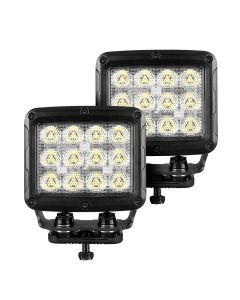 Go Rhino Xplor Bright Series Rectangle SingleLED Spot Light Kit (Surface Mount) 5in. - Blk (Pair) - 751800523FCS