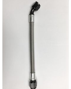 Fragola -10AN PTFE Hose Assembly Straight x 45 Degree 10in - 6010-1-4-10BL