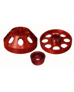 Torque Solution Lightweight WP/Crank/Alt Pulley Combo (Red): Hyundai Genesis Coupe 3.8 2010+ - TS-GEN-006R