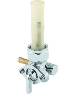 Bikers Choice Chrome 22MM Petcock With Screen Left Outlet Custom Universal - 489716