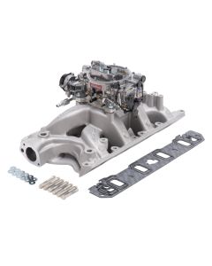 Edelbrock Manifold And Carb Kit Performer RPM Air-Gap Small Block Ford 351W Natural Finish - 2034