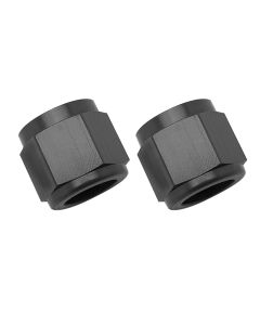 Russell Performance -6 AN Tube Nuts 3/8in dia. (Black) (2 pcs.) - 660575