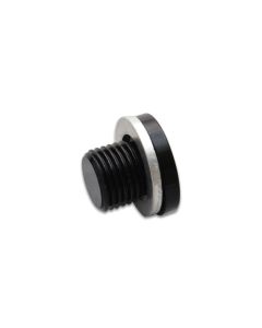 Anodized Black Aluminum M12 Port Plug with Washer