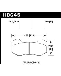 Hawk Wilwood 6712 Calipers DTC-50 Brake Pads - HB645V.490