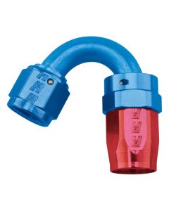 Russell Performance -6 AN Red/Blue 150 Degree Full Flow Swivel Hose End (With 9/16in Radius) - 613450
