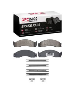 DFC 88-07 Ford E-Super Duty Front/Rear 5000 Advanced Semi Metallic Brake Pads and Hardware Kit - 1551-0411-01